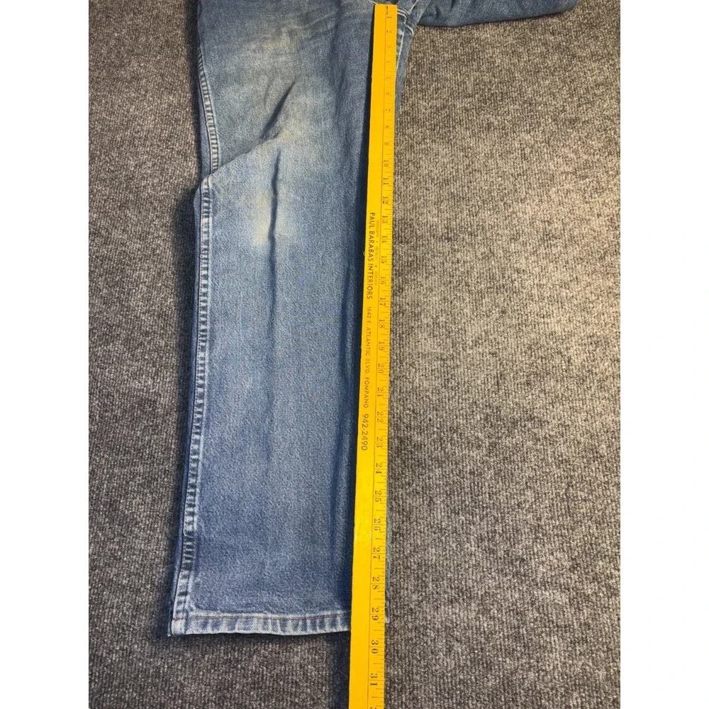 Wrangler 13MWZ Cowboy Cut Jeans Mens 34x30 Blue Denim Medium Wash Straight Leg - Picture 10 of 13